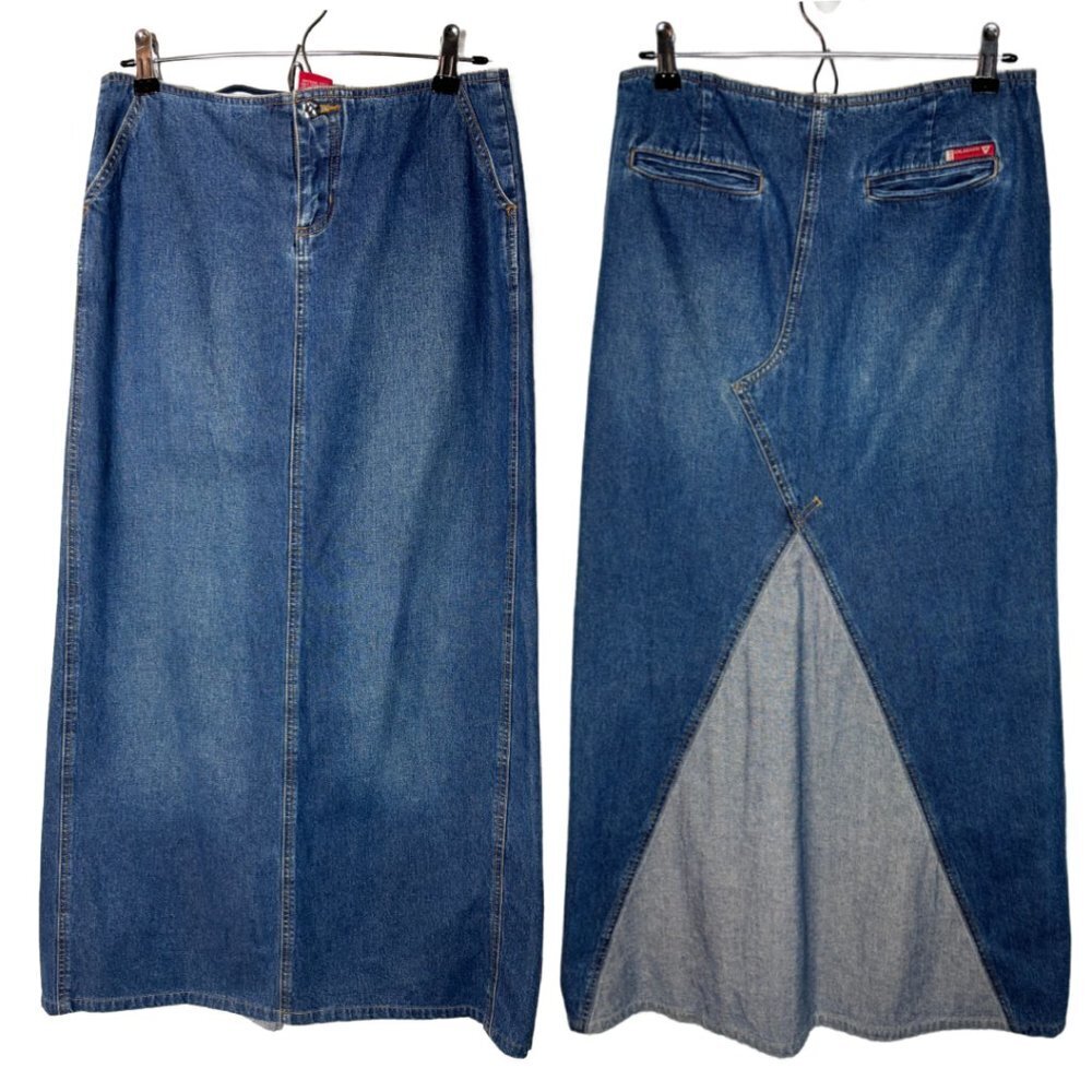 Vintage Guess Denim Maxi Skirt Size 28 (1371)